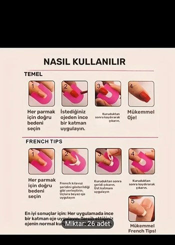 Pembe Tırnak Dekorasyon Seti 26 Adet - Görsel 3