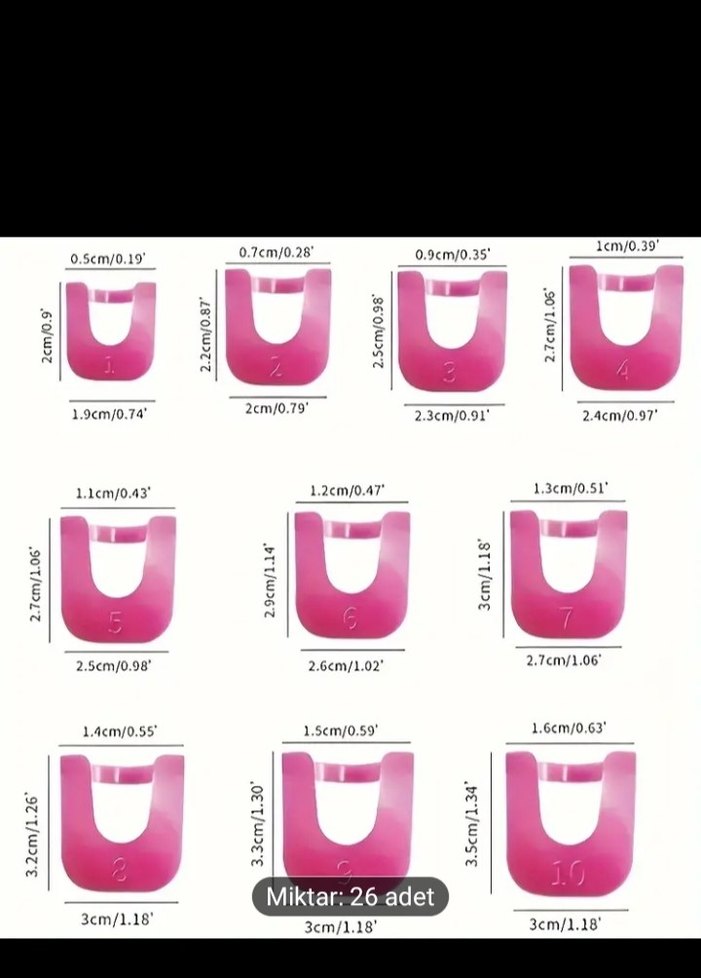 Pembe Tırnak Dekorasyon Seti 26 Adet - Görsel 4