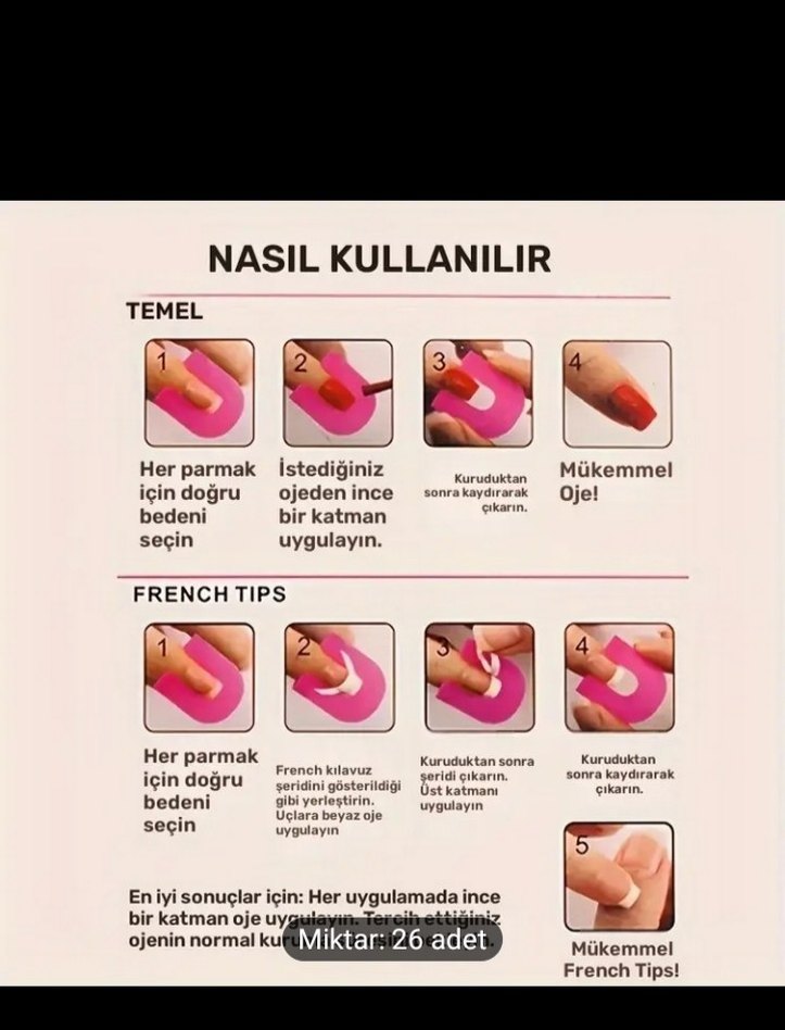 Pembe Tırnak Dekorasyon Seti 26 Adet - Görsel 3