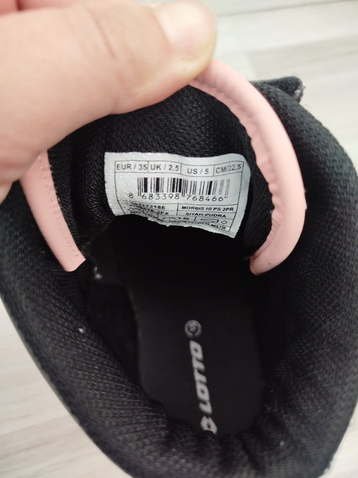 Lotto Pembe Siyah Kız Çocuk High Sneaker - Görsel 3