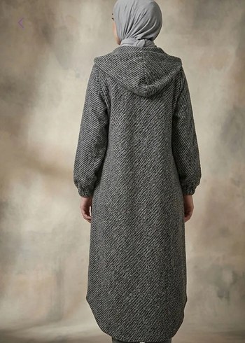 Kapüşonlu Düğmeli Kaşe Kap - Görsel 4