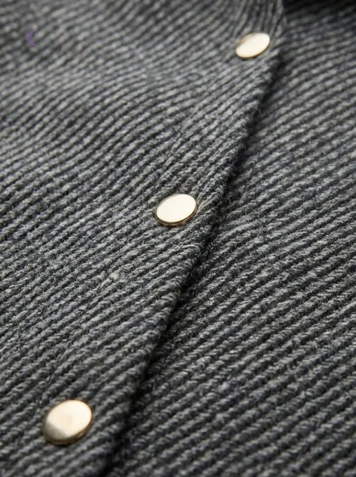 Kapüşonlu Düğmeli Kaşe Kap - Görsel 3