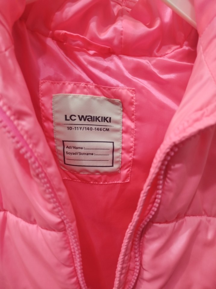 Kız Çocuk Pembe Kapüşonlu Fermuarlı Yelek - Görsel 3