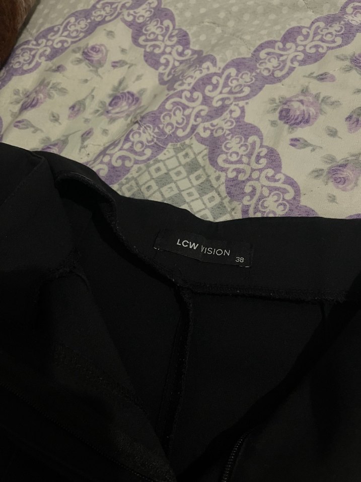 LCWSION Siyah Kadın Midi Kumaş Pantolon - Görsel 2