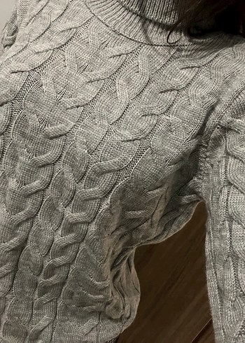 Gri kadın Triko Kazak boğazlı - Trendyol - Görsel 4