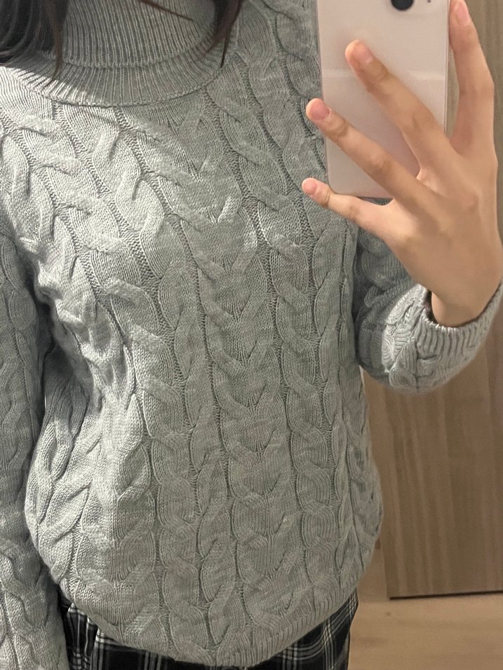 Gri kadın Triko Kazak boğazlı - Trendyol - Görsel 2