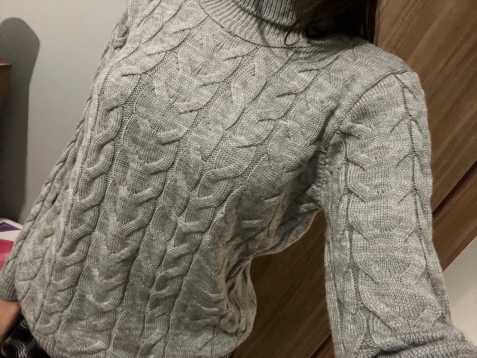 Gri kadın Triko Kazak boğazlı - Trendyol - Görsel 4