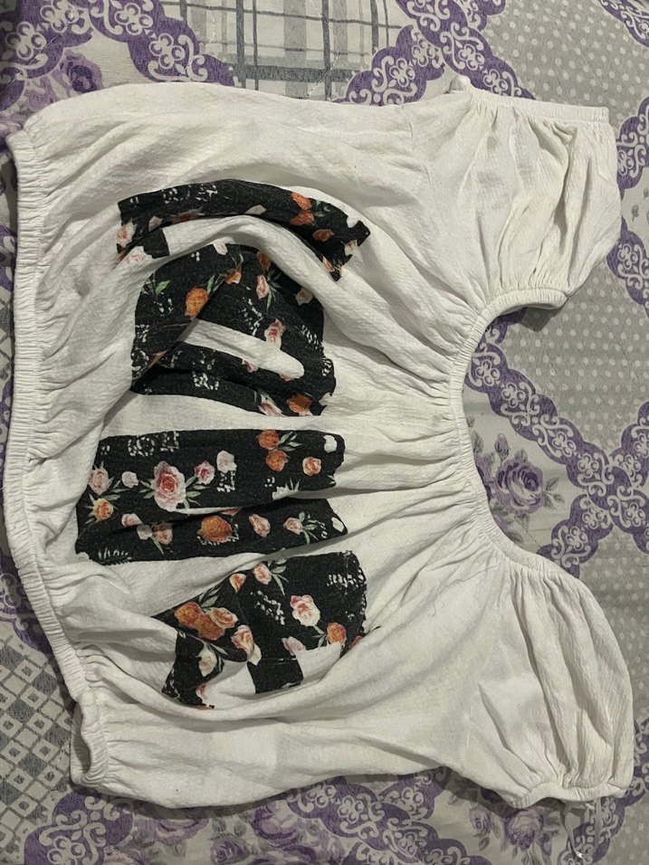 Beyaz Straplez Pamuklu Bluz - Görsel 5