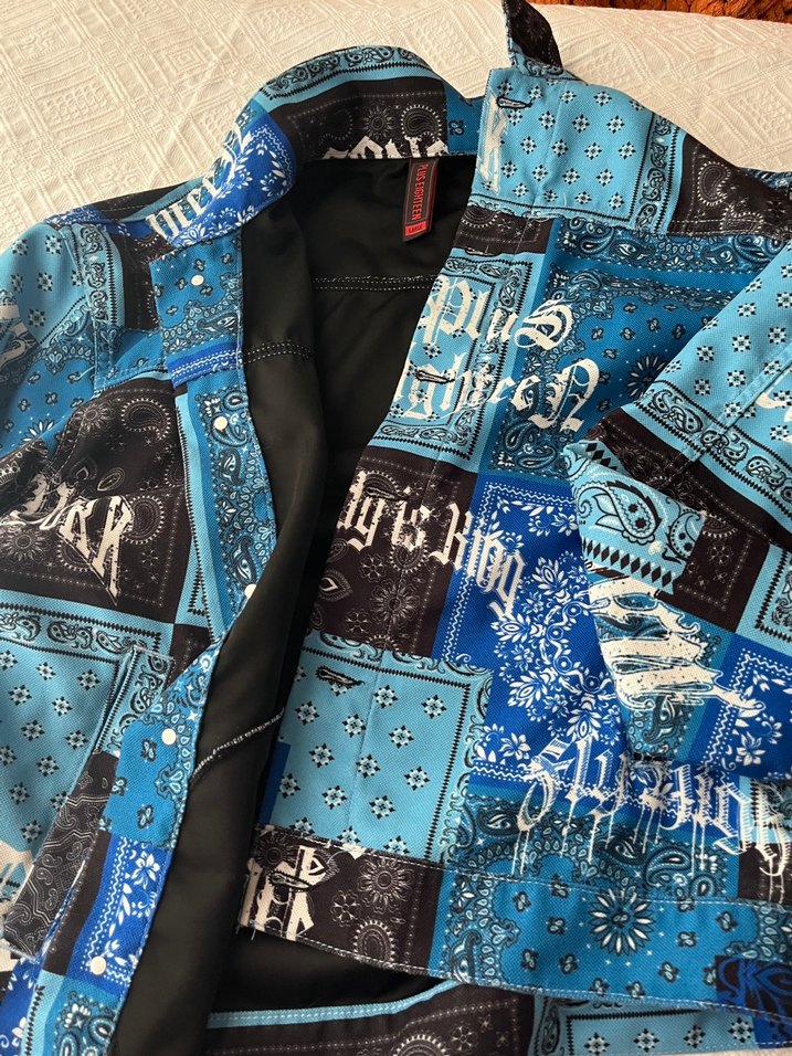 Düğmeli Desenli Mavi Erkek  Ceket - Görsel 3