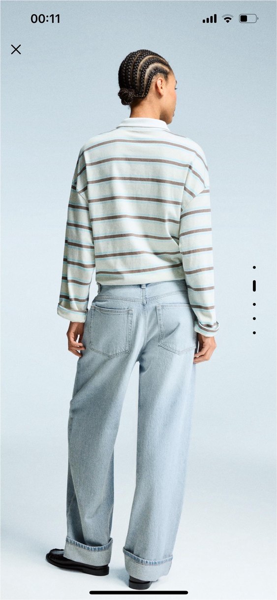 Baggy fit düşük bel jean - Görsel 2