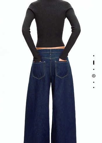 Geniş Paça orta bel jean - Görsel 4