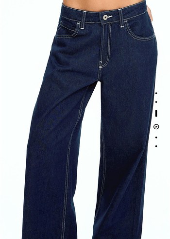 Geniş Paça orta bel jean - Görsel 3