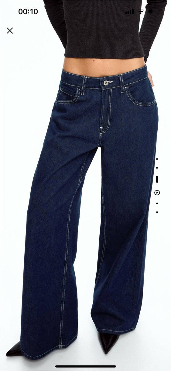 Geniş Paça orta bel jean - Görsel 3