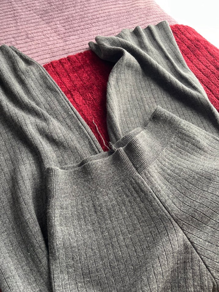 Gri Örgü Kadın Balıkçı Yaka Kazak pantolon triko alt üst takım - Görsel 2