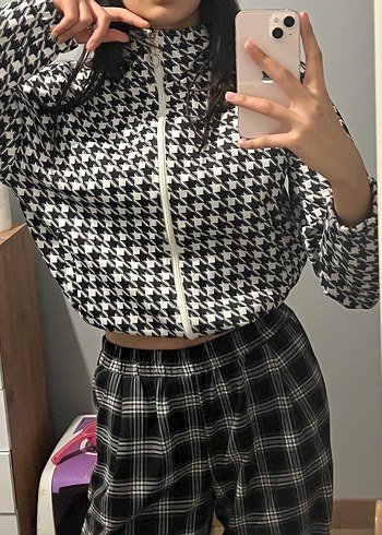 M beden siyah beyaz hırka - Görsel 5