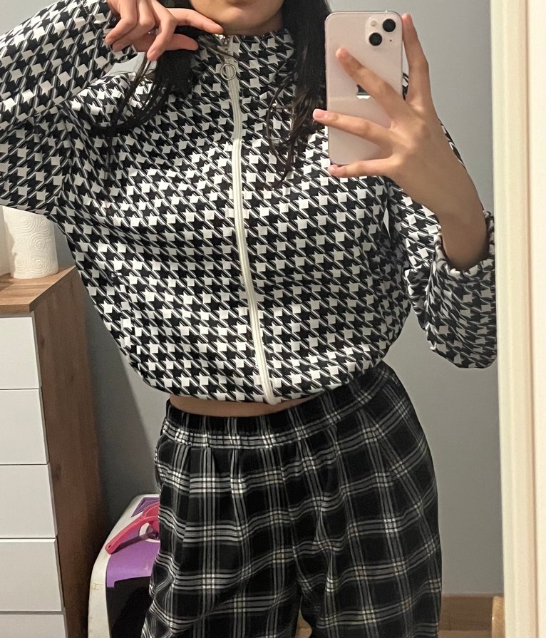 M beden siyah beyaz hırka - Görsel 5