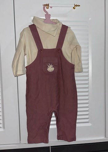 3lü Bebek Kız Tulumu Düğmeli Ceketli - Görsel 2