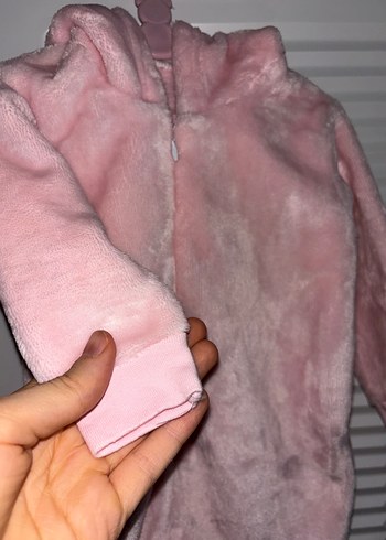 Kız Bebek Peluş Pembe Tulum - Görsel 2