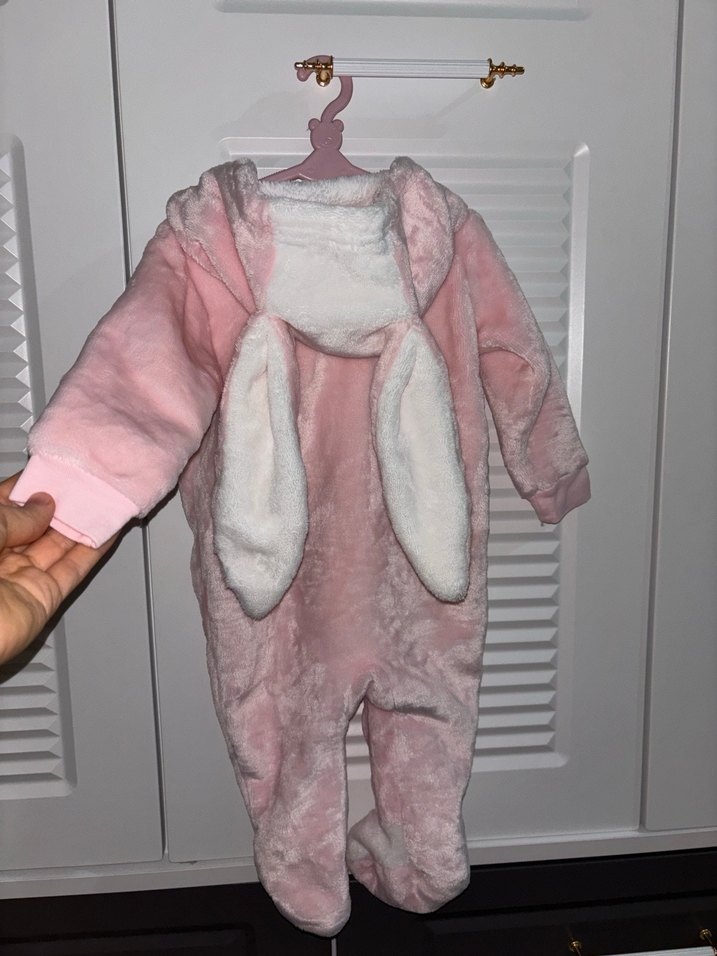 Kız Bebek Peluş Pembe Tulum - Görsel 3