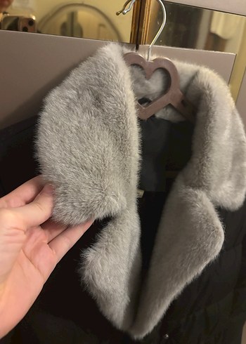 Gri Kürklü Kadın Kışlık Mont - Görsel 2