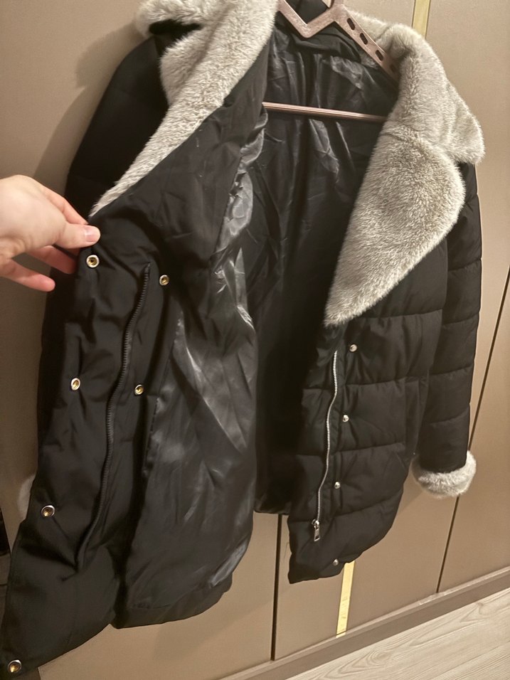 Gri Kürklü Kadın Kışlık Mont - Görsel 5