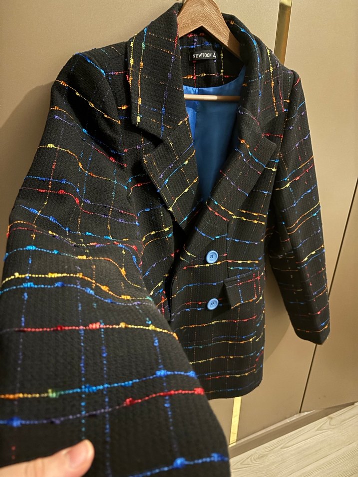 Çok Renkli Düğmeli Kadın Blazer Ceket - Görsel 4