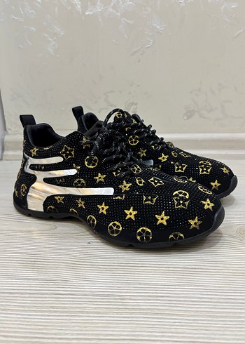 Siyah Renkli Desenli Kadın Spor Ayakkabı - Görsel 2