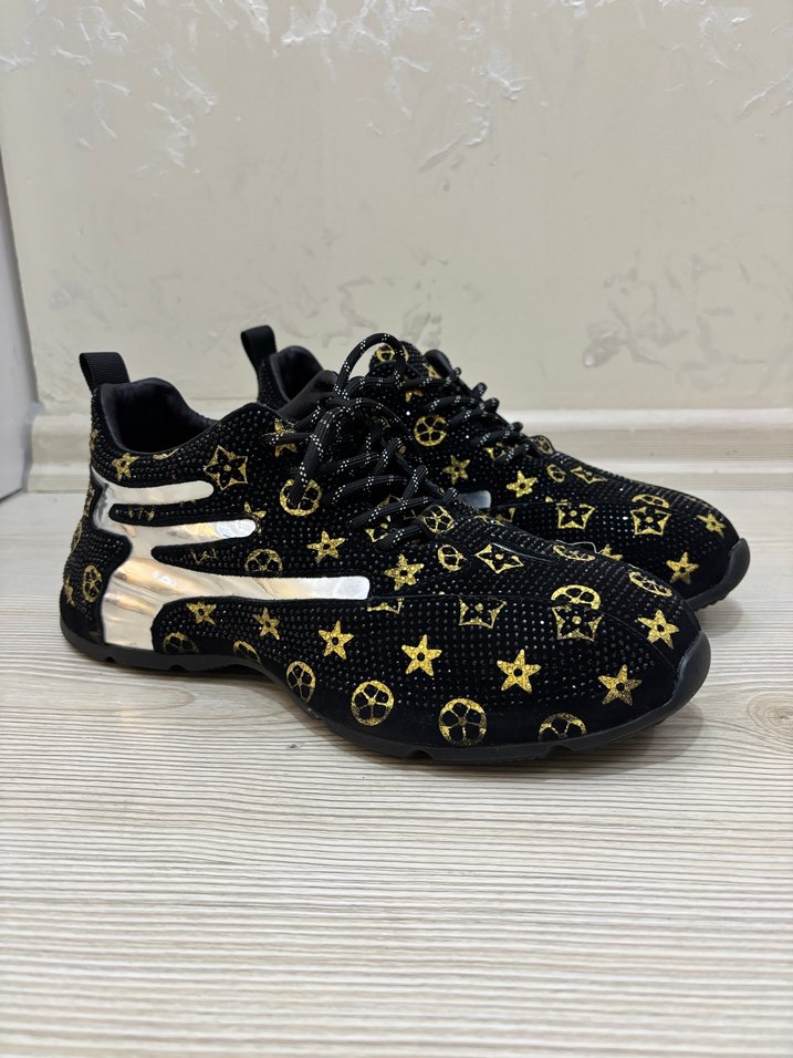 Siyah Renkli Desenli Kadın Spor Ayakkabı - Görsel 2