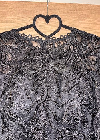 Siyah Dantel Uzun Kollu Kadın Abiye Elbise - Görsel 7