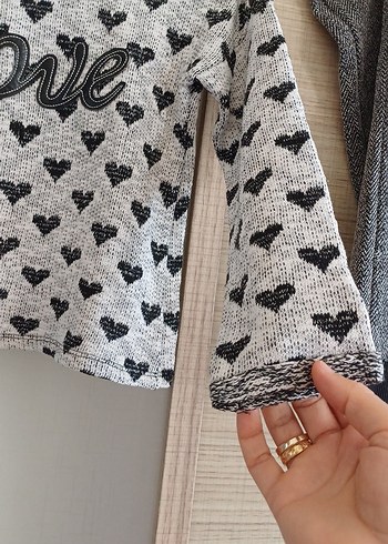 LC Waikiki Kız Çocuk Gri Uzun Kollu Triko Sweatshirt