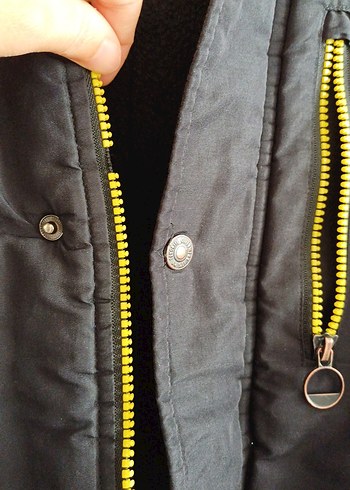 Düğmeli Erkek Çocuk siyah Street Wear Kaban - Görsel 8