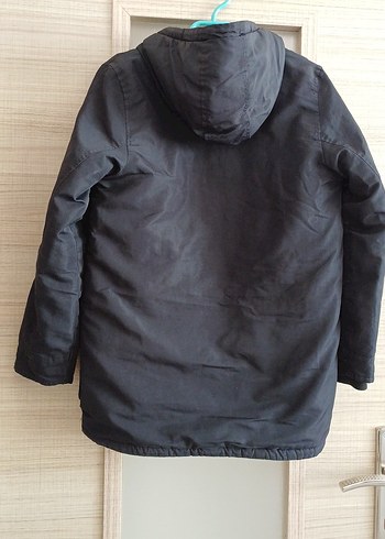 Düğmeli Erkek Çocuk siyah Street Wear Kaban - Görsel 9