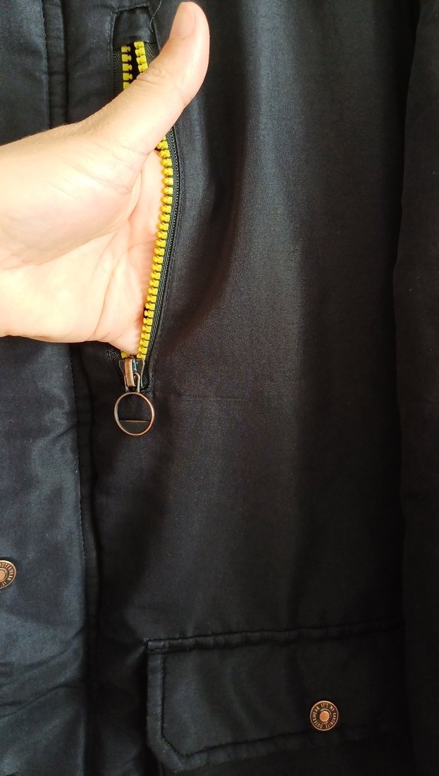 Düğmeli Erkek Çocuk siyah Street Wear Kaban - Görsel 5