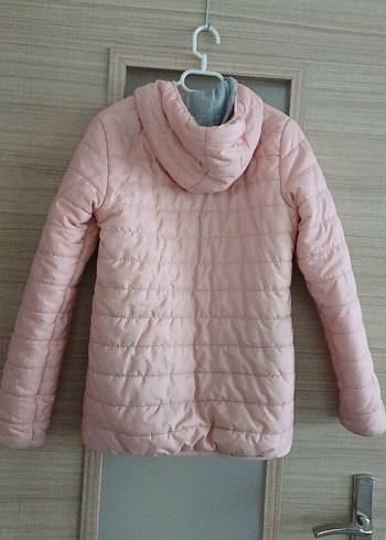 Ten rangi kız çocuk Kapüşonlu Mont - Görsel 3