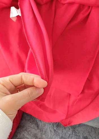 Kırmızı Midi Drapeli İnce Askılı Elbise - Görsel 9