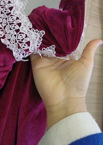 Bordo Nakışlı Kadın Pijama Takımı - Görsel 15