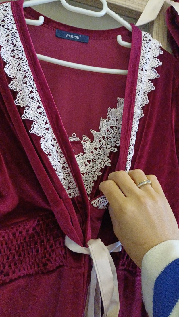 Bordo Nakışlı Kadın Pijama Takımı - Görsel 5