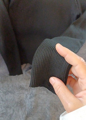 Kadın Yeşil Boğazlı Triko Kazak - Görsel 2