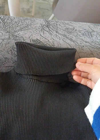 Kadın Yeşil Boğazlı Triko Kazak - Görsel 5