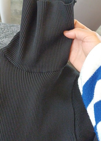 Kadın Yeşil Boğazlı Triko Kazak - Görsel 4