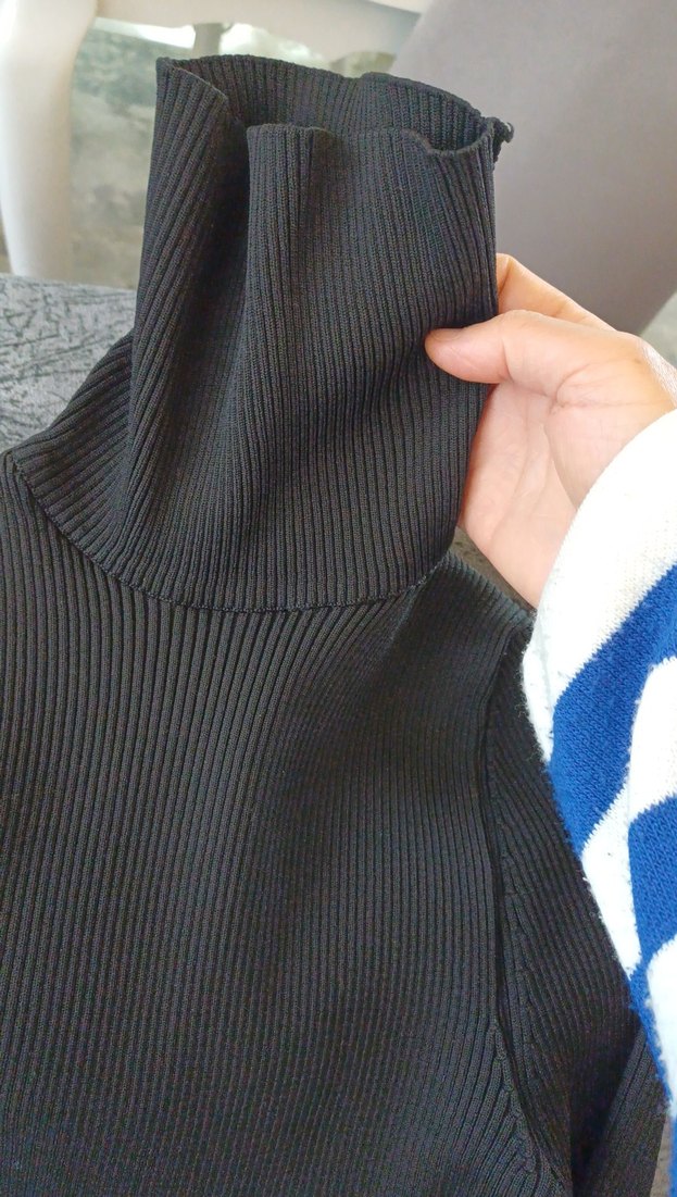 Kadın Yeşil Boğazlı Triko Kazak - Görsel 4