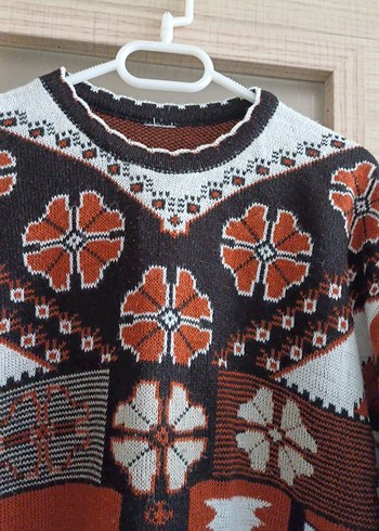 Bohem Çok Renkli Örgü Kadın Kazak - Görsel 4