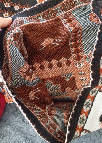 Bohem Çok Renkli Örgü Kadın Kazak - Görsel 6