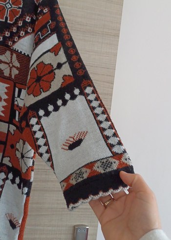 Bohem Çok Renkli Örgü Kadın Kazak - Görsel 2