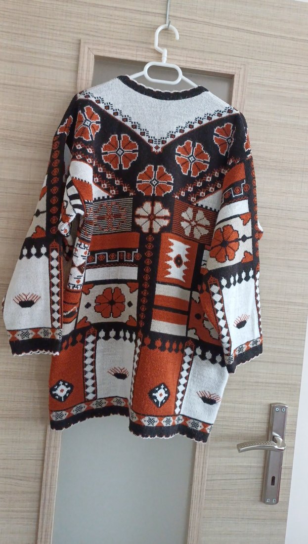 Bohem Çok Renkli Örgü Kadın Kazak - Görsel 5