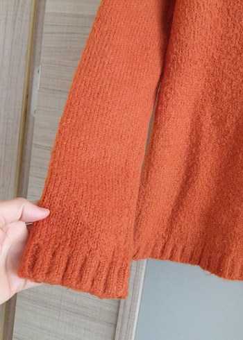 Kadın Turuncu Boğazlı Triko Kazak - Görsel 2