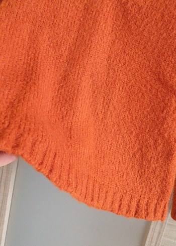 Kadın Turuncu Boğazlı Triko Kazak - Görsel 3