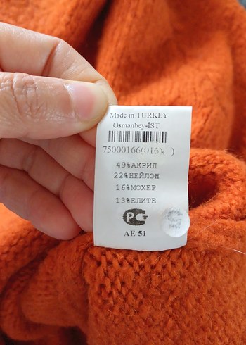 Kadın Turuncu Boğazlı Triko Kazak - Görsel 8