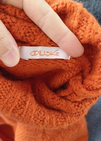 Kadın Turuncu Boğazlı Triko Kazak - Görsel 6