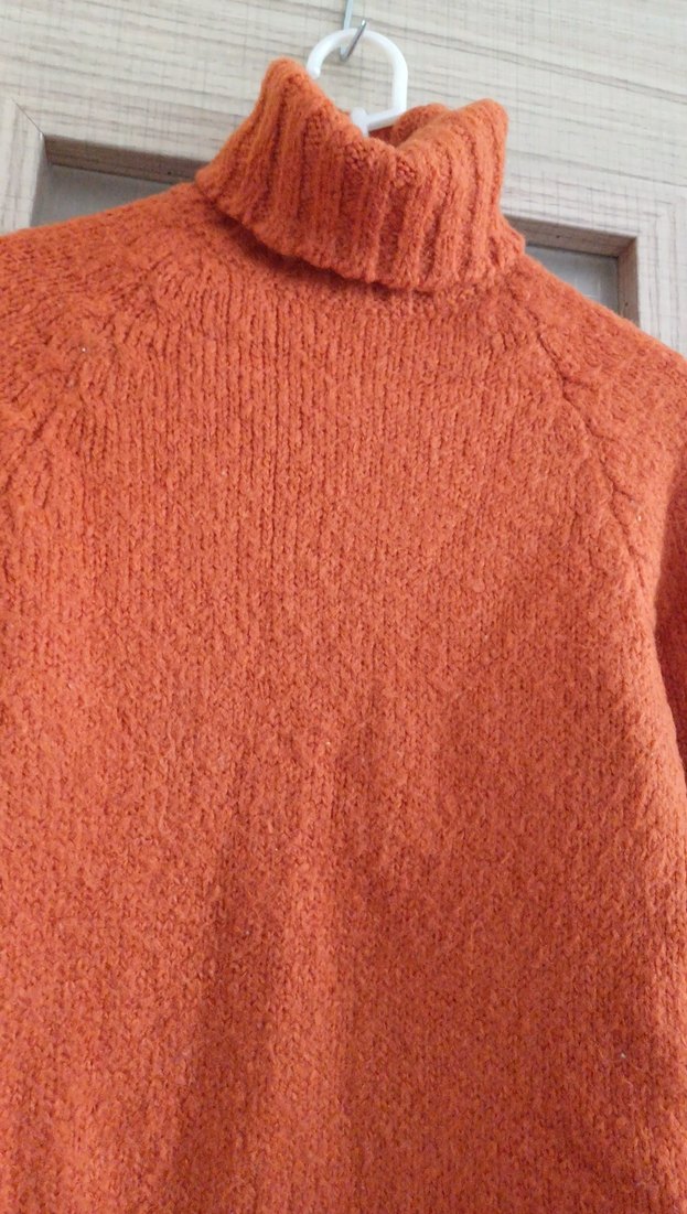 Kadın Turuncu Boğazlı Triko Kazak - Görsel 4